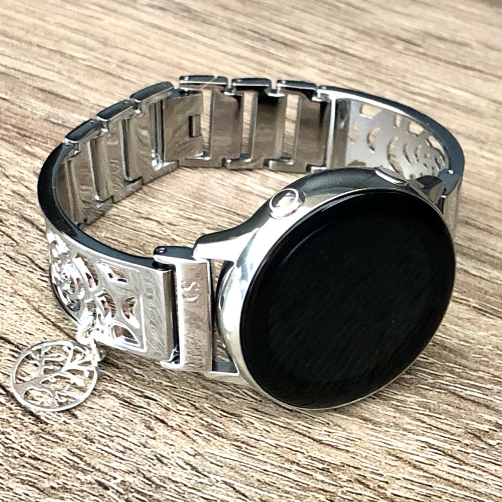 Silver Samsung Galaxy Watch 6 Band Women Jewelry 20mm Metal Watch Bracelet Charm